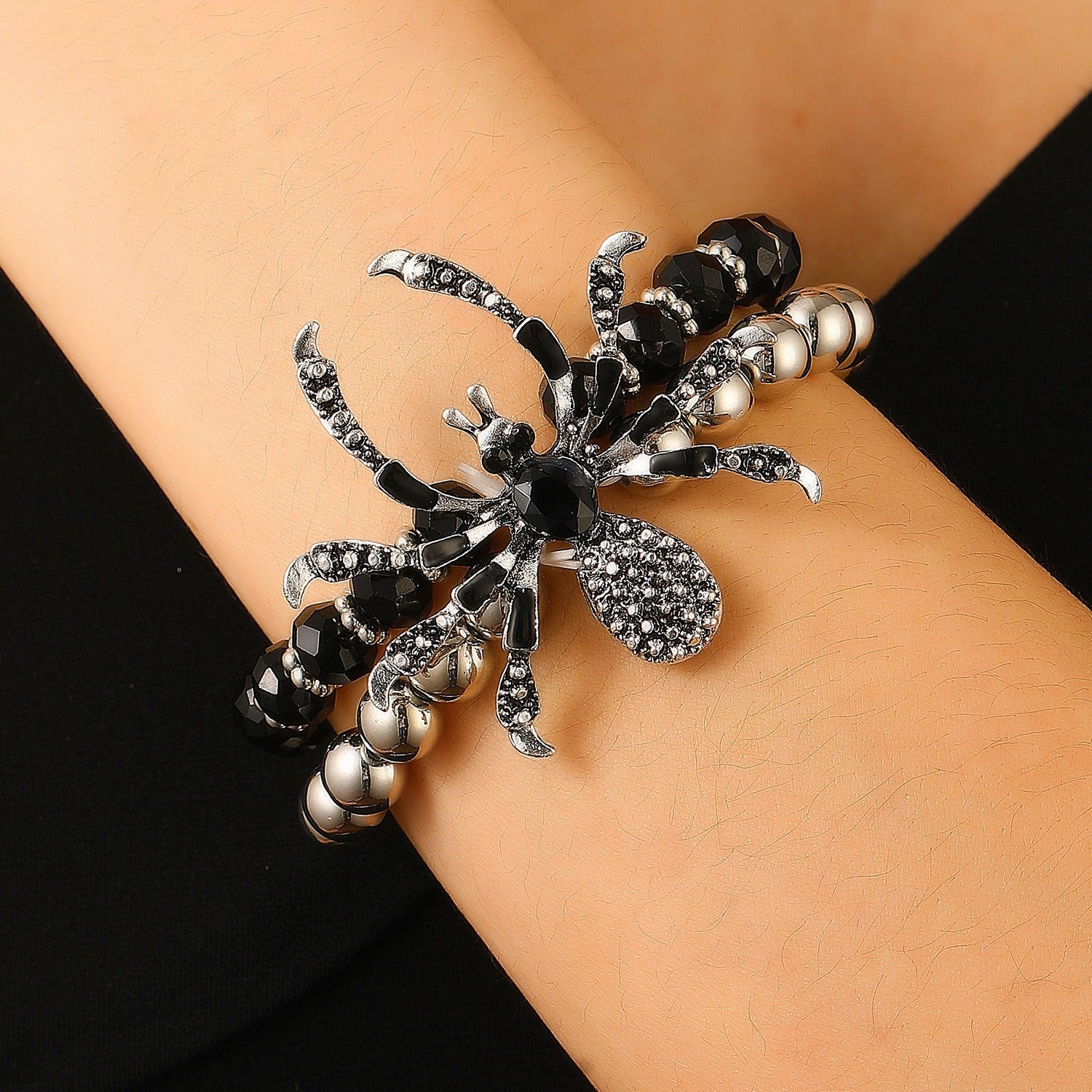 Wholesale Gothic style dark punk Halloween ring necklace set